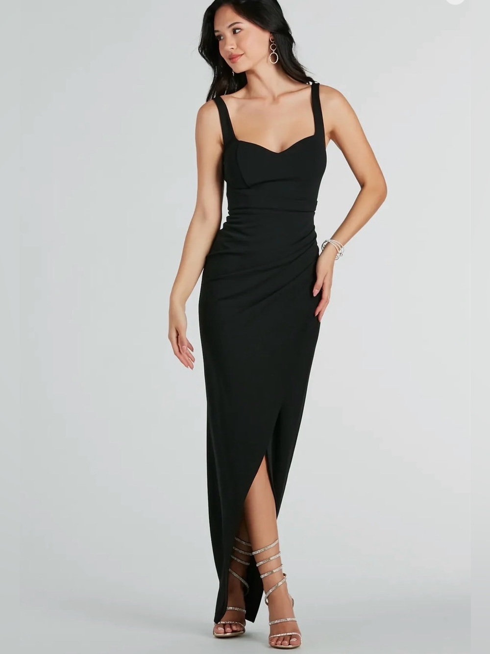 Windsor Nanali Formal Crepe Sweetheart Wrap Long Dress NWT XS Prom Bridesmaid